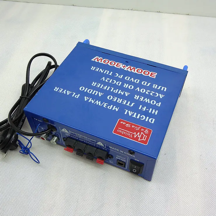 Mini amplificatore di potenza Bluetooth con telecomando Ciclo ad anello singolo memoria rotta fatazione multifunzione AC12V DC220V 300W + 300W