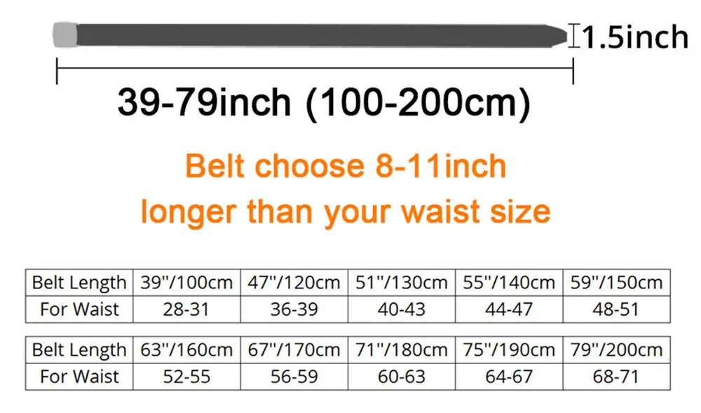 Plus Größe 100-190 cm Big&Tall Herren Doppelring Schnalle Baumwolle Canvas Stoff Stoff Gürtel Web Schwarz Taille Jeans – Detail 3
