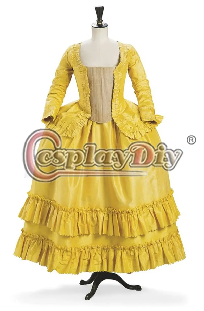 Cosplaydiy Custom Made Girls Child Mid 18th Century Ball Gown Dress Kids Yellow Fancy Marie Antoinette Dress L320