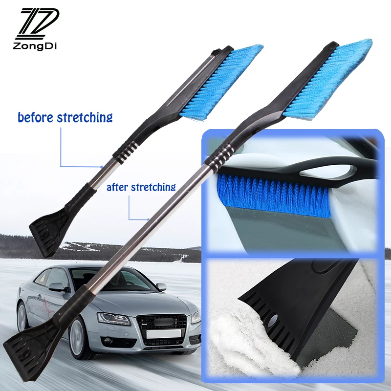 Multi-functional retractable ice shovel snow brush cleaning tools for Nissan Qashqai Opel Astra J H Kia Ceed Sorento Skoda