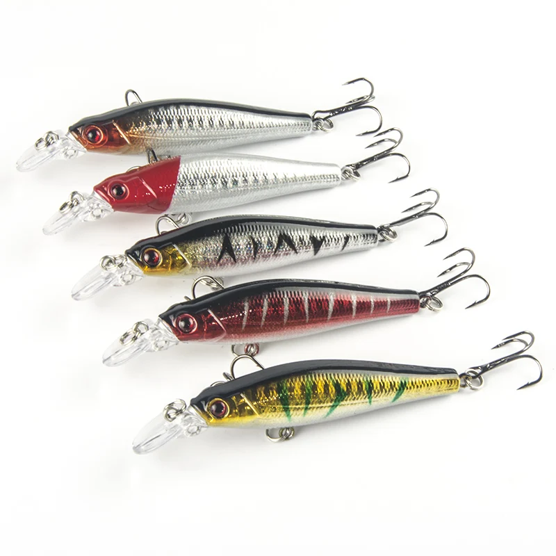 

HiUmi 1PC 8cm 7.9g Minnow Artificial Fishing Lure Lures Crankbait Fishing Tackle With Treble Hooks Fishing Bass Baits