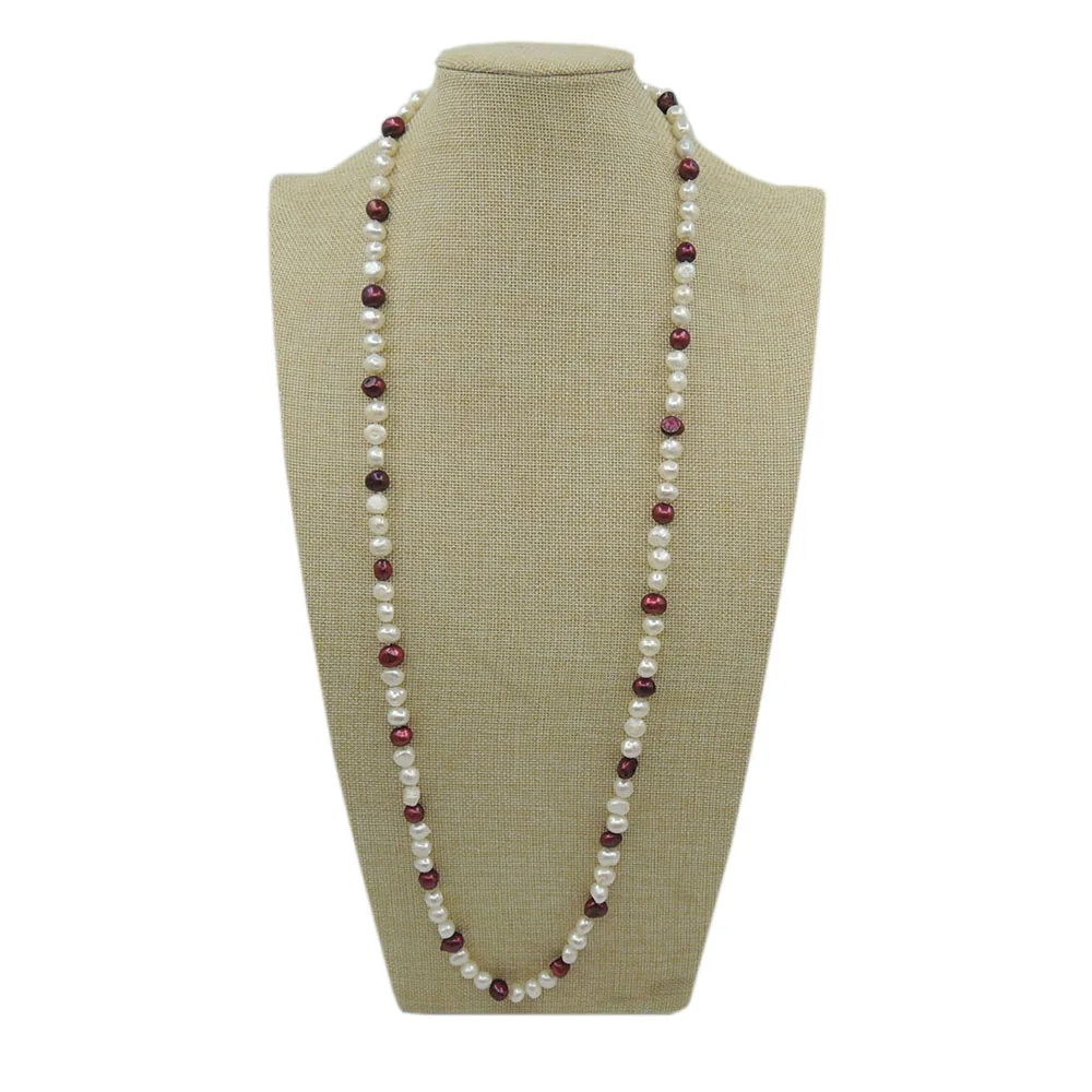 100% NATURE FRESHWATER PEARL LONG  NECKLACE-90 cm long necklace