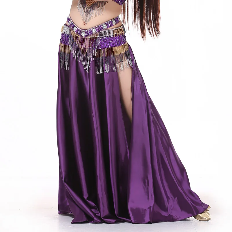 Performance Belly Dance Costume Saint Skirt 2-sides Slits Skirt Sexy Women Oriental Belly Dance Skirt Female Dance Clothes Skirt