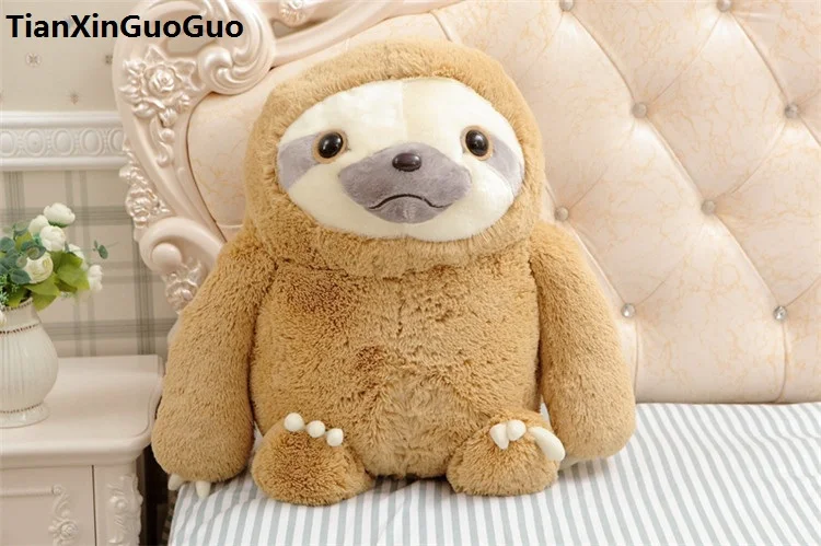 

about 38cm lovely cartoon sloth plush toy light brown cute sloth soft doll birthday gift s0573