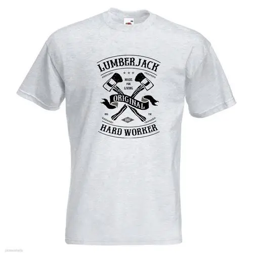 Cheap Crew Neck Men'S Top Tee Lumberjack Worker Mens PRINTED T-SHIRT Lumber Jack Axe Axes Text Tops Tshirt Homme