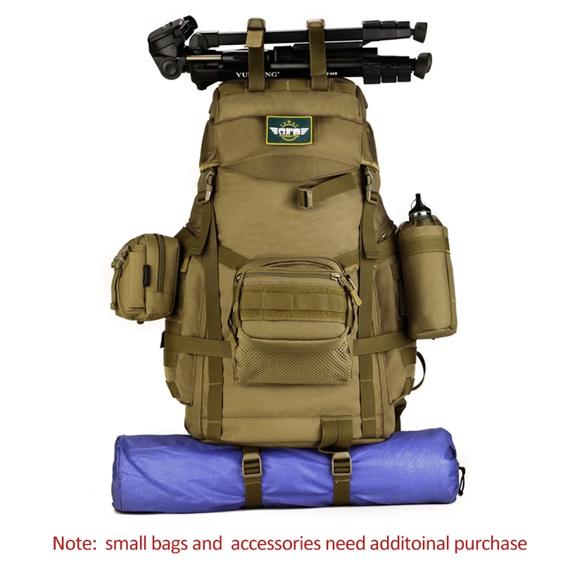 Mochila Militar Tática para Homens, Mochila de Viagem, Escalada e Montanhismo, Mochila Esportiva, Bolsa de Exército Molle Outdoor, XA805WA, 60L