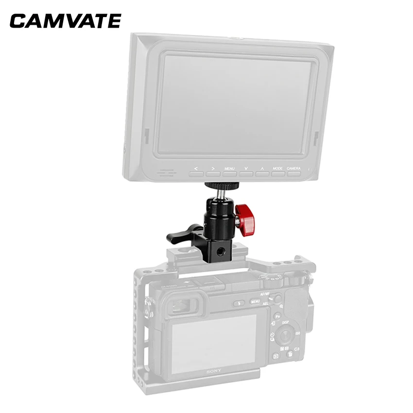 Mini testa a sfera CAMVATE 1/4 "-20 con morsetto NATO per Monitor fotocamera DSLR C2036