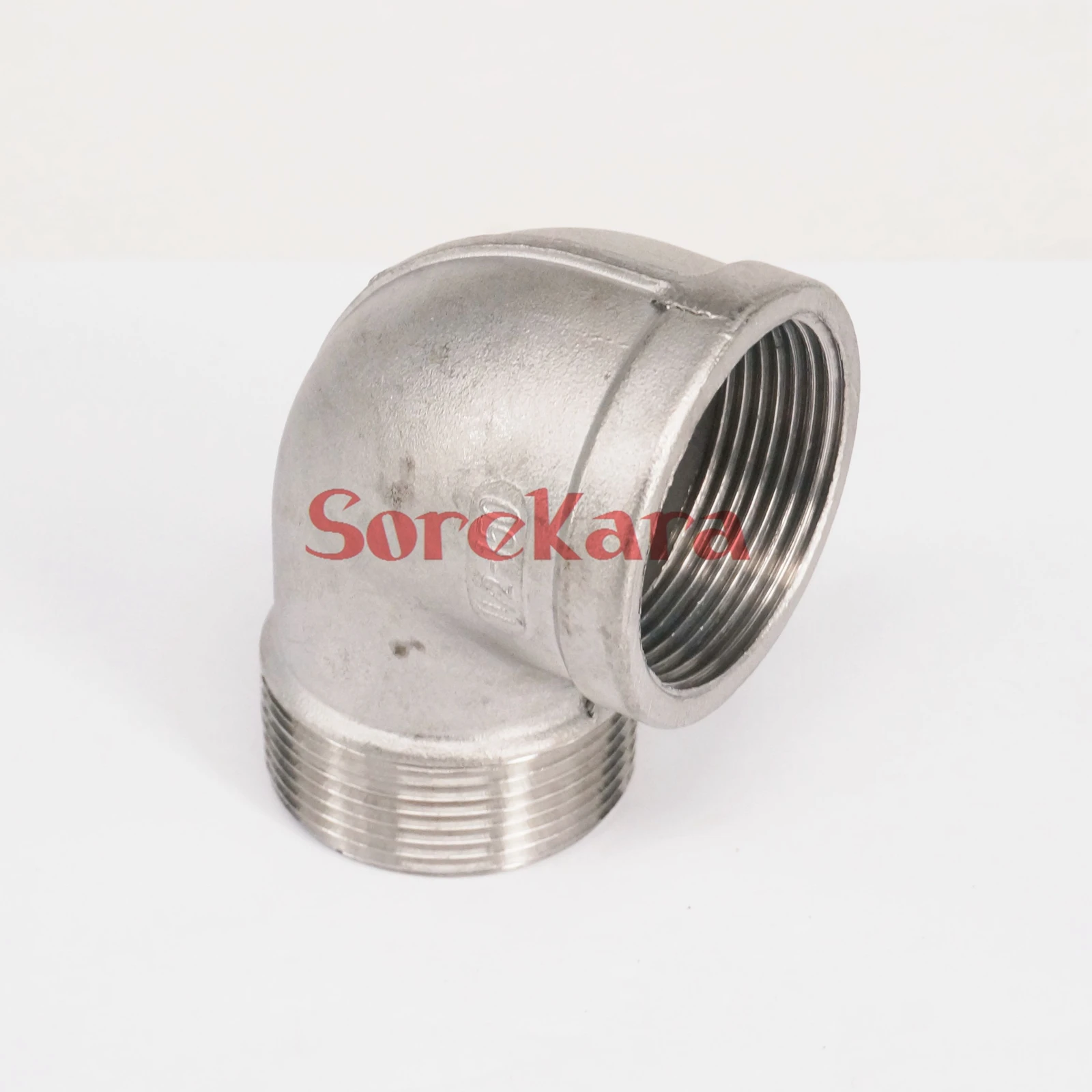 1-1/2 "BSP หญิงชาย 304 สแตนเลสสตีล 90 องศาข้อศอก Connector น้ำน้ำมัน AIR