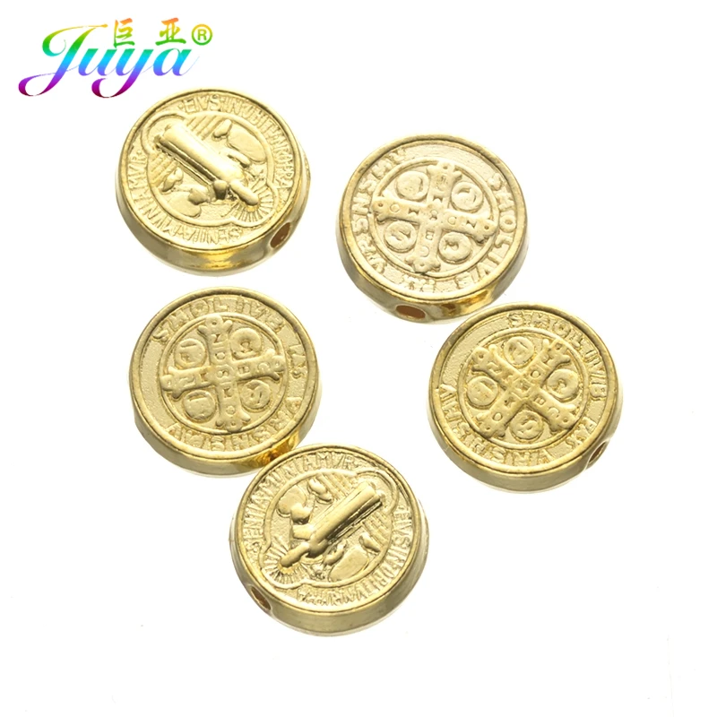 Juya 30Pcs/lot DIY Religious Jewelry Beads Wholesale Christian Jesus Metal Beads For Handmade Needlework Beading Jewelry Making