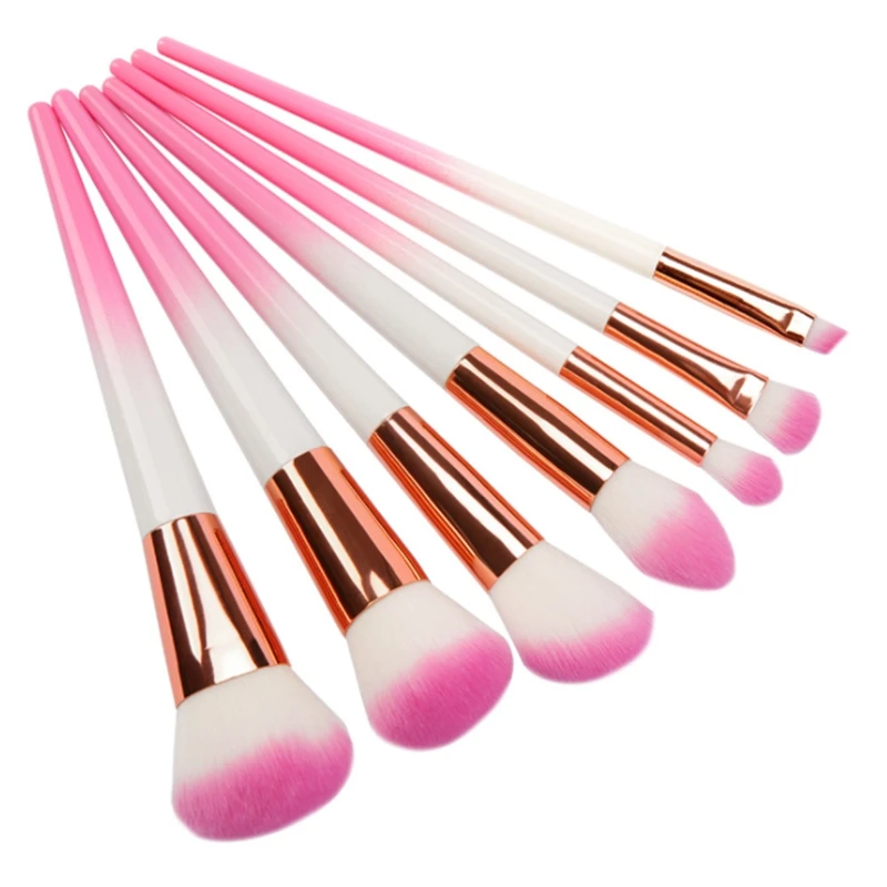 

50sets/lot 7pcs/set Women's Fashion Brushes Foundation Cosmetic Eyebrow Eyeshadow Brush Makeup Brush Sets Tools