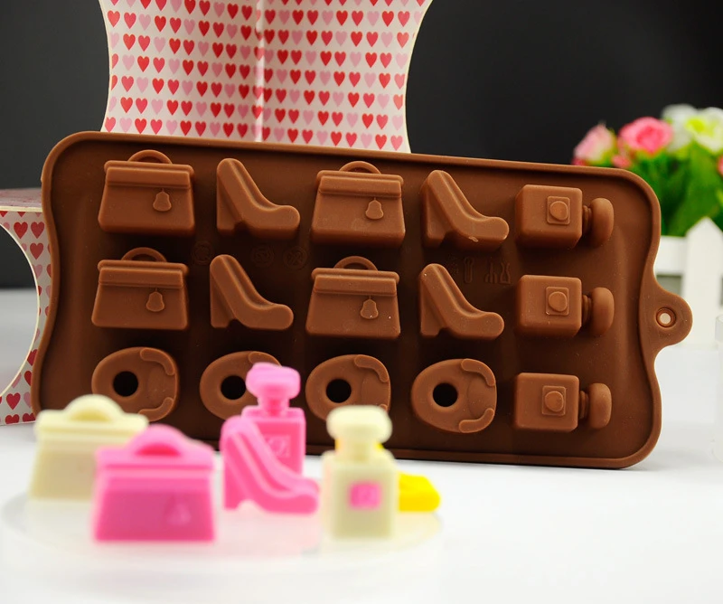 Silicone Mold High Heel Shape Muffin Cups Case Candy Jelly Ice Cake Silicone Silicone Pudding Mold Cake Tool Chocolate Mold D606