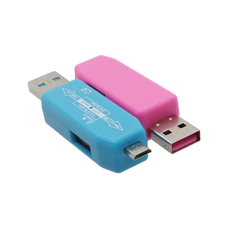 SR Smart OTG Card Reader with Double USB Micro SD TF SD Card Slot for Cellphone Computers 6 Colors