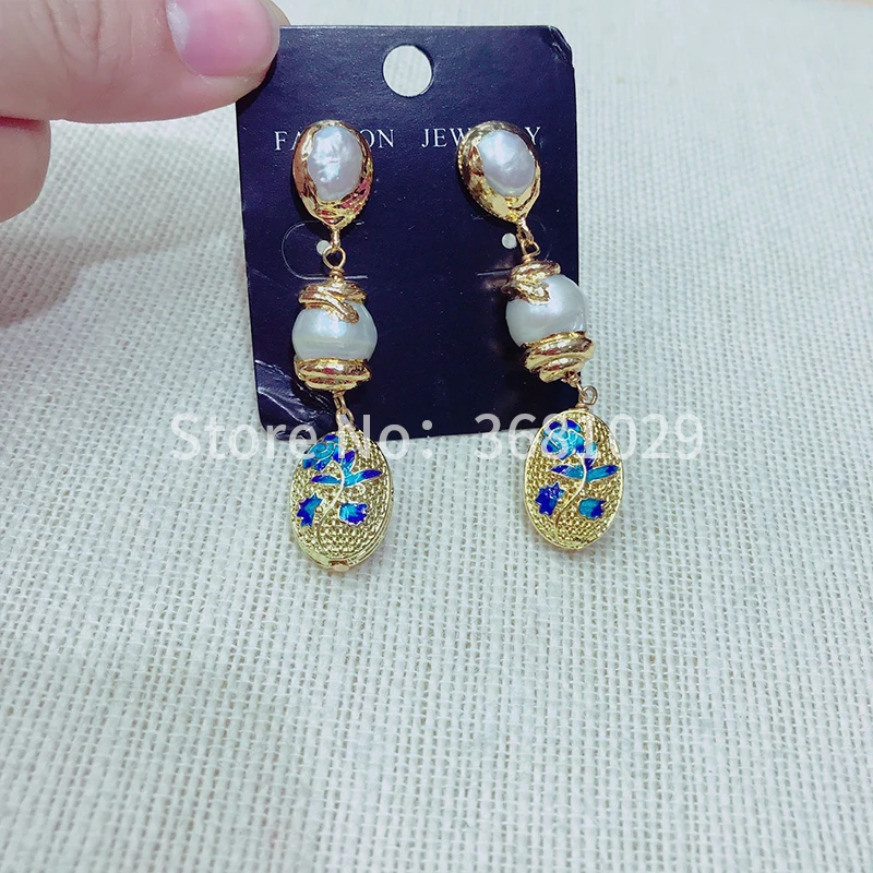 Temperament is long female individual character tide person matchs tassel earring character to feel pearl earring