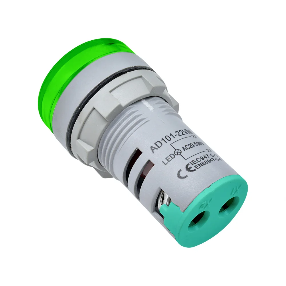22มม.AD16 AC 60-500V โวลต์มิเตอร์มินิมิเตอร์วัดกระแสไฟ LED ดิจิตอลจอแสดงผลโวลต์มิเตอร์ AC ไฟแสดงสถานะ/หลอดไฟ