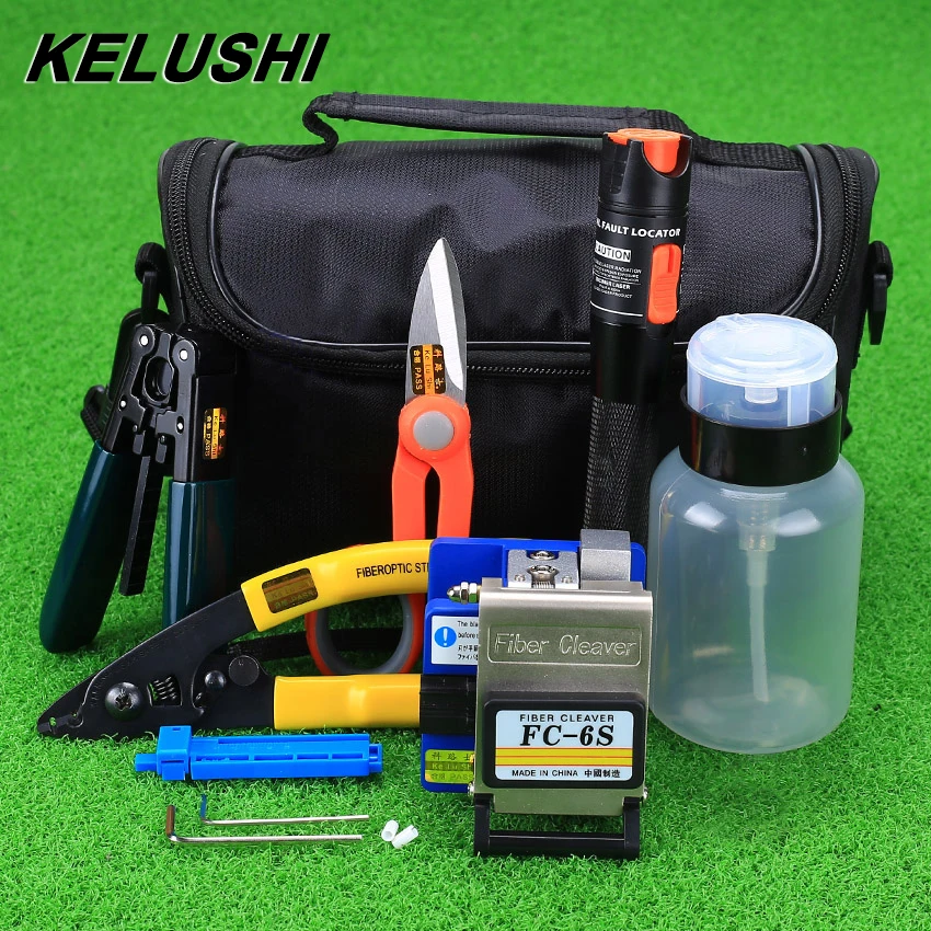 

15pcs/Set Fiber Optic FTTH Tool Kit With FC-6S Cleaver and 10mW Visual Fault Locator Stripper