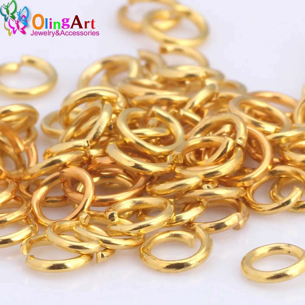 OlingArt Open Jump Ring 4mm/5mm/7mm/8mm link loop Gold DIY Jewelry making Bracelets/Necklaces/Earrings Connector