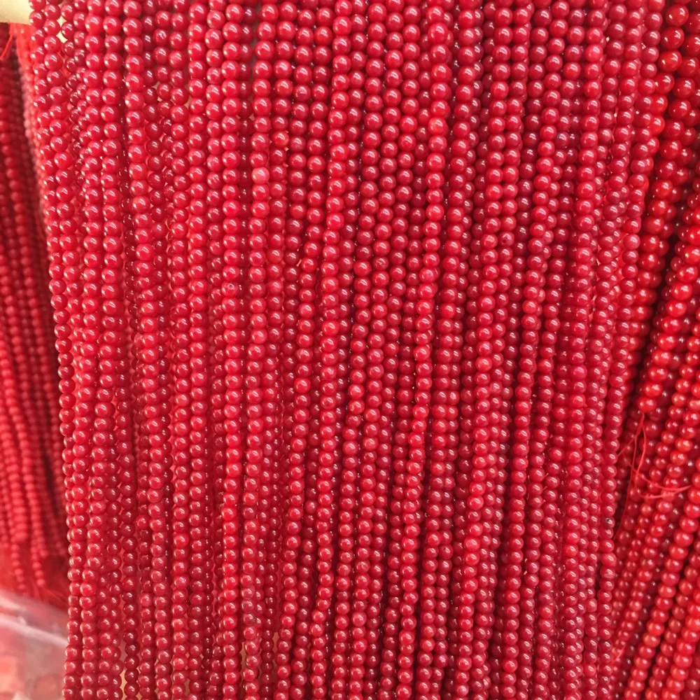 Small beads 3 4 5 6MM high quality round natural red coral beads loose beads isolation beads DIY bracelet necklace jewelry makin