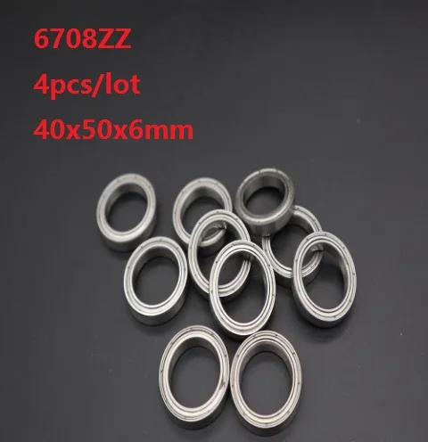 4pcs/lot 6708ZZ 6708 ZZ 6708Z Ball bearing 40x50x6mm Thin Wall Deep Groove Ball Bearing 40*50*6mm