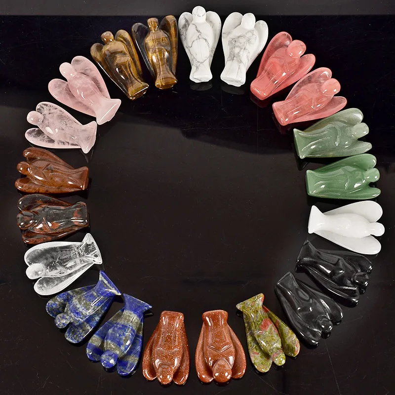

10pcs Natural quartz crystal, European and American Sculpture Angel Ornament crystal ornament