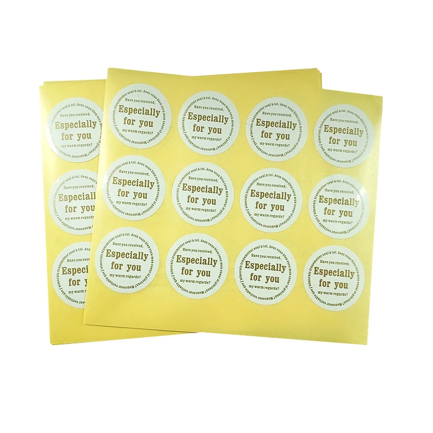 

1200Pcs/lot New Especially for you Packing Sealing label White Sticker Round 30mm Adhesive stickers