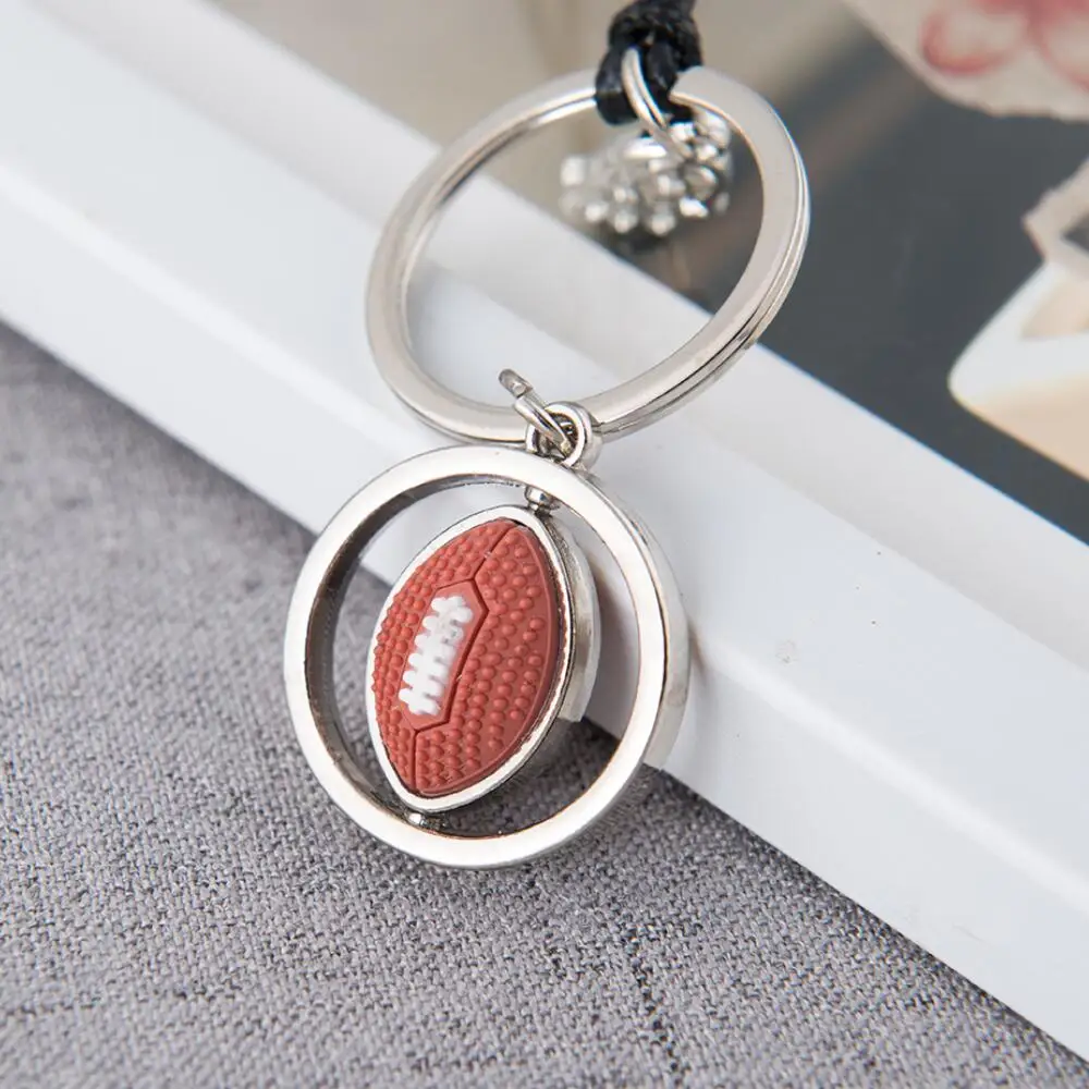 Car Ornaments Love Rugby American football With Hands Pendant Auto Interior Rear View Mirror Decoration Dangle Trim Accessories