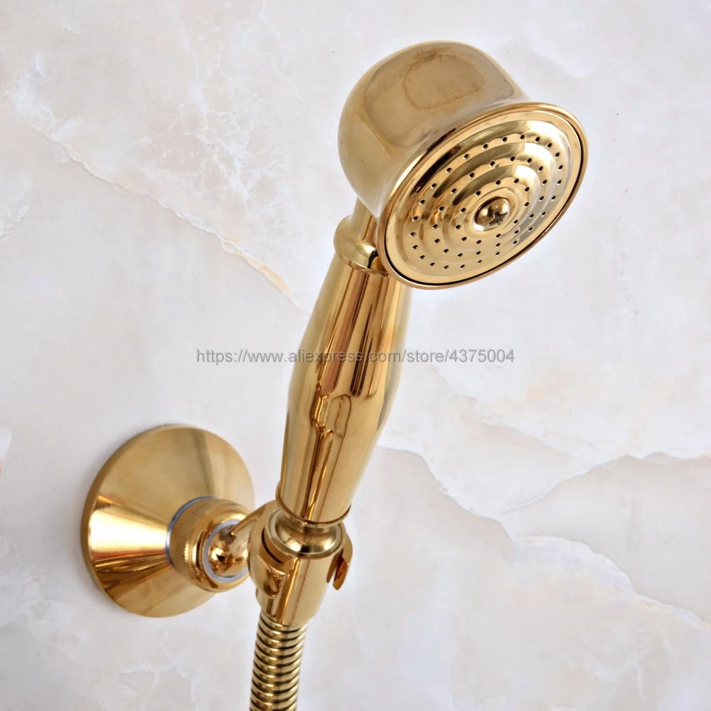 Banheiro Torneira Da Banheira Telefone Estilo da Cor do Ouro de Bronze Do Banheiro Fixado Na Parede Da Banheira Com Chuveiro de mão Banheira Bico Swive Nna950