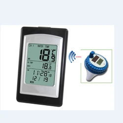 Professional Digital Wireless Swimming Pool SPA Floating Temperature Meter Solar Spa Thermometer 3 Channels Time Alarm Calendar