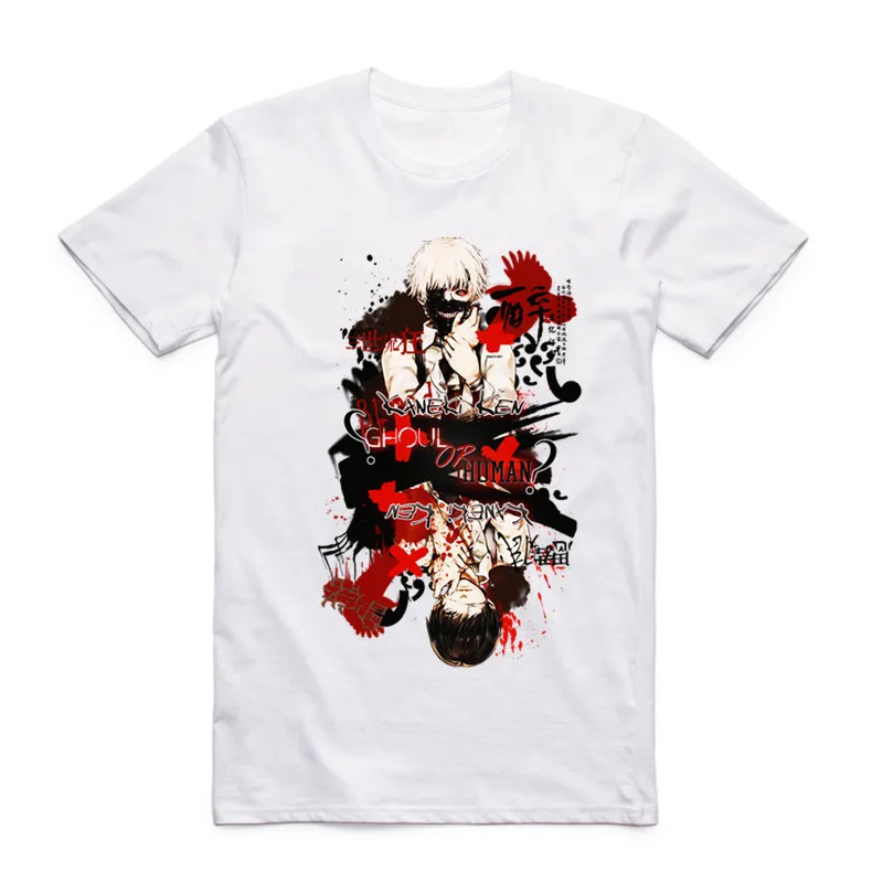 2019 New Fashion Men Print Tokyo Ghoul Anime T-shirt O-Neck Short Sleeves Summer Japanese Manga Ken Kaneki Cool Top Tee T Shirt