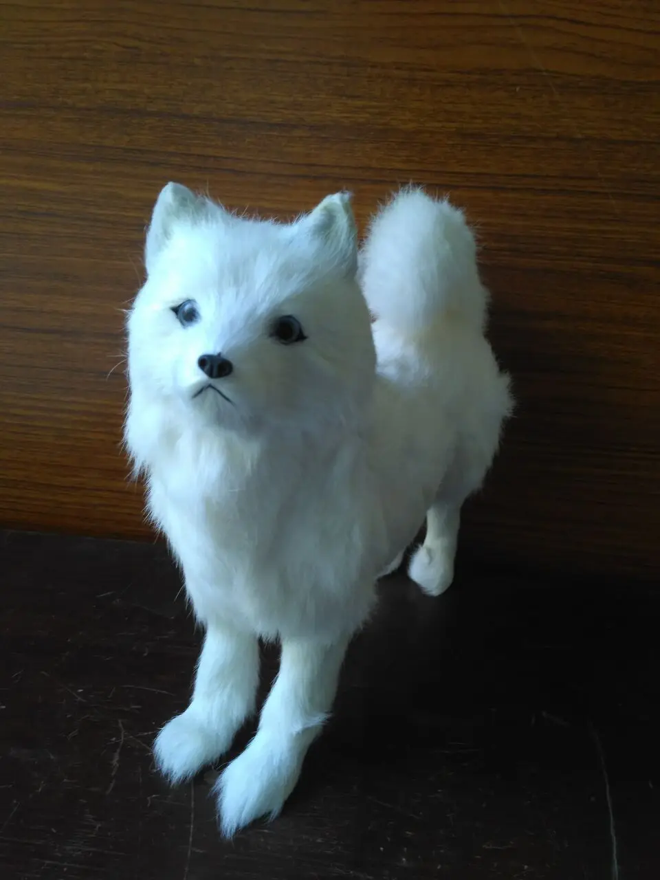 

simulation dog model polyethylene&furs large 28x8x25cm white samoyed dog handicraft,home decoration toy d2801