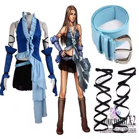 Exclusive Final Fantasy X-2 Yuna and Lenne Songstress Cosplay Costume Customized Cartoon Character