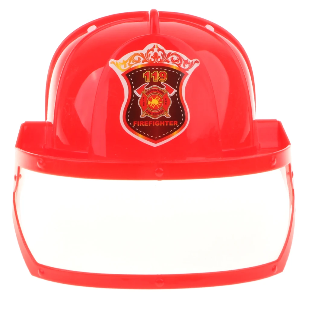 Children Fireman Helmet Firefighter Hat Fancy Dress Accessories Kids Halloween Party Role Play Toy Fireman Safety Helmet Toy