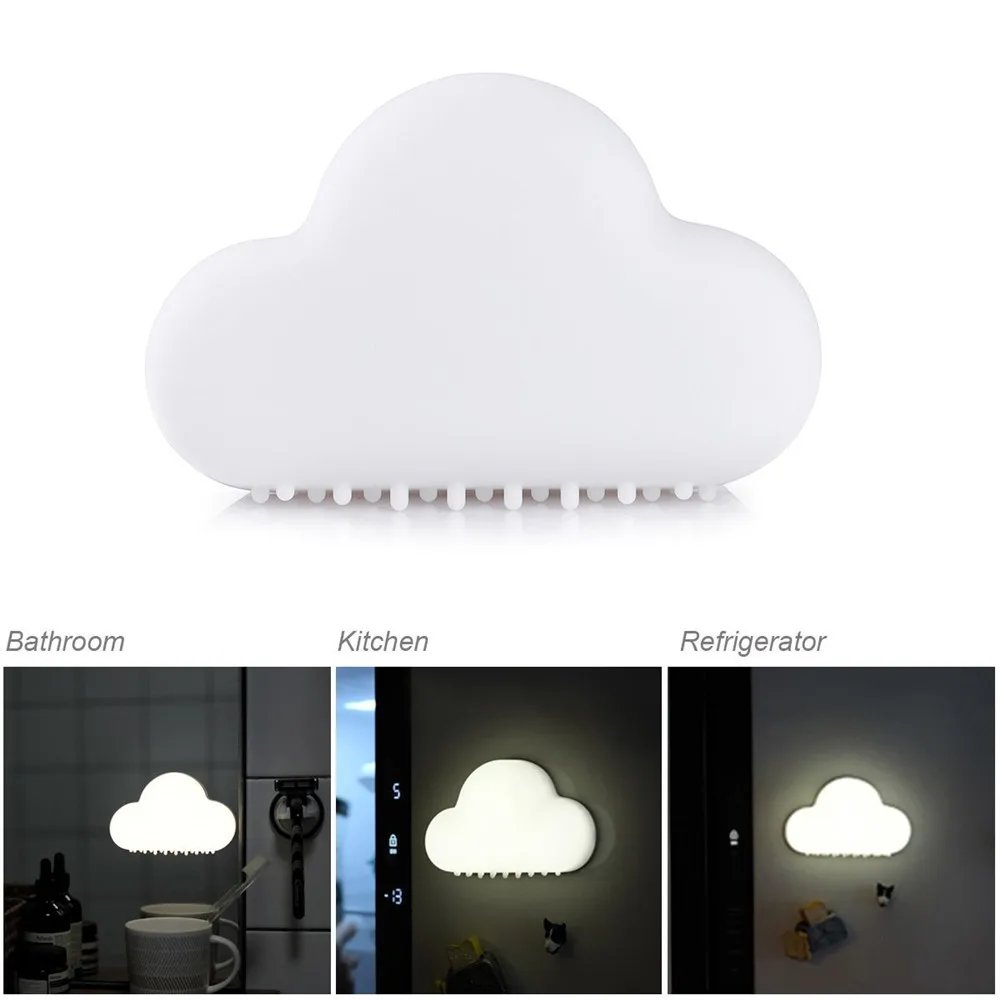 USB Rechargeable Sound Control Touch Sensor Cloud Shape LED Night Light For Child Bedroom Kids Baby Nursery Infant Toddlers