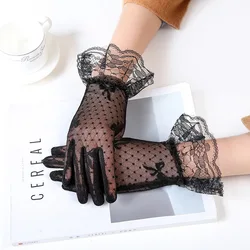 Female Sexy Lace Summer Sunscreen Gloves Ladies Ceremony Women's Gloves Breathable Short Lace Full Finger Gloves B67