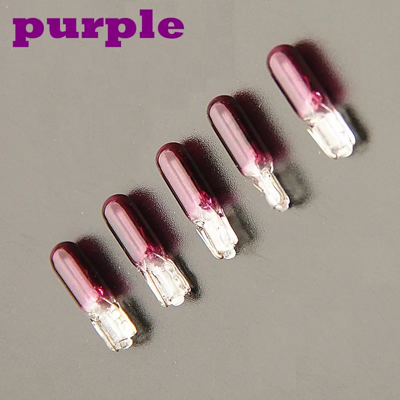 10Pcs 12V 1.2W T5 286 blue red pink puple green Glass Amber Light Bulb Dashboard Instrument Brake Light Bulbs