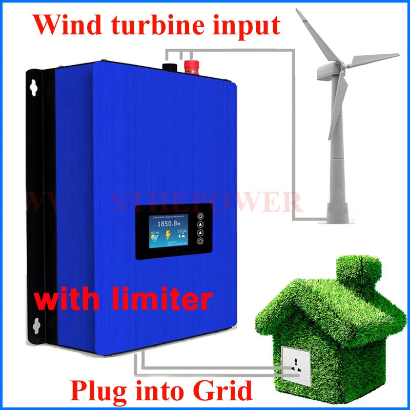 inverter 1000W for wind turbines system 1Kw MPPT efficiency Gird tie system 3 phase ac 22-65V 45-90V to 220V 230V limiter sensor