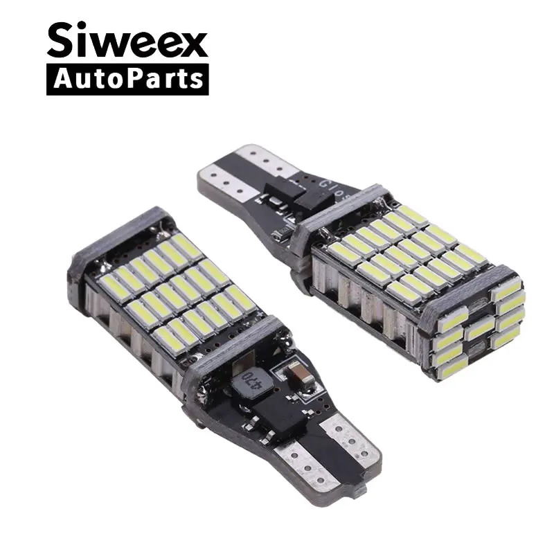 

Светодиодсветодиодный лампы заднего хода T15 W16W, 2 шт., 920, 921, 912, Canbus 4014, 45SMD, высосветильник, резервный стояночный фонарь 12 В постоянного тока