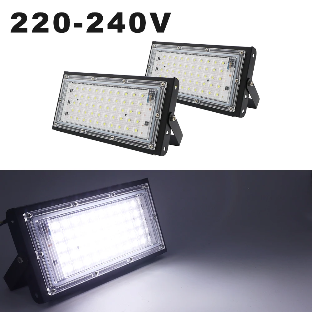 220-240V 50W LED Floodlight Spot Light Ip65 Waterproof LED Spotlight Exterior Wall Lights Garden Lamp Outdoor Flood Light White