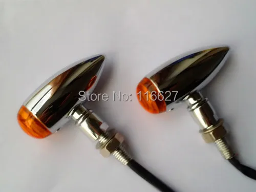 MINI VN Vulcan Cruiser Custom 2pcs ~Mini Bullet Style Metal Turn Signals Lights For Kawasaki choppers custom applications