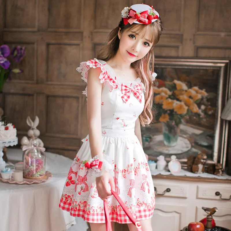 Princess sweet lolita dress Candy rain summer Japanese style sweet sleeveless princess College style refreshing dress C16AB6103