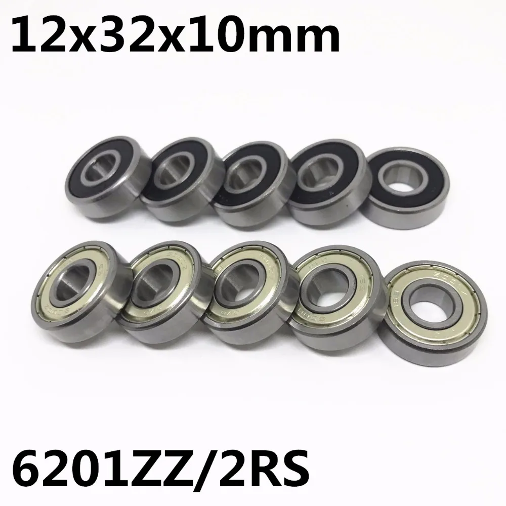 10pcs 6201ZZ 6201-2RS ball bearing 12x32x10 mm deep groove ball bearing High quality 6201Z 6201RS