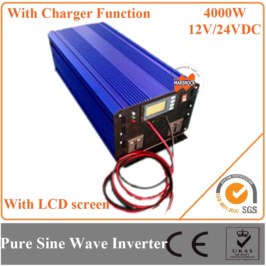 4000W DC12V/24V AC110V/220V Off Grid Pure Sine Wave Single Phase Inverter with Charger and LCD Screen