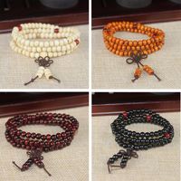 Multilayer Wenge Prayer Beads 108 Tibetan Buddhist Charm Meditation Necklace Yoga lucky Sandalwood Wooden Bracelet For Women Men