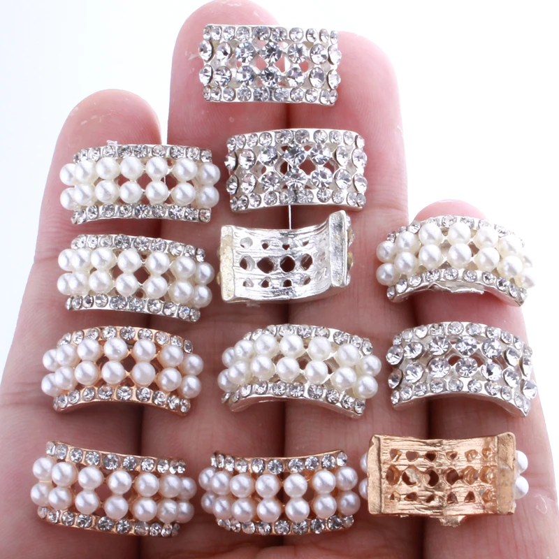 

200PCS 10*20MM Chic Arch Shape Crystal Rhinestone Buttons For Wedding Embellishment Round Pearl Button Decoration