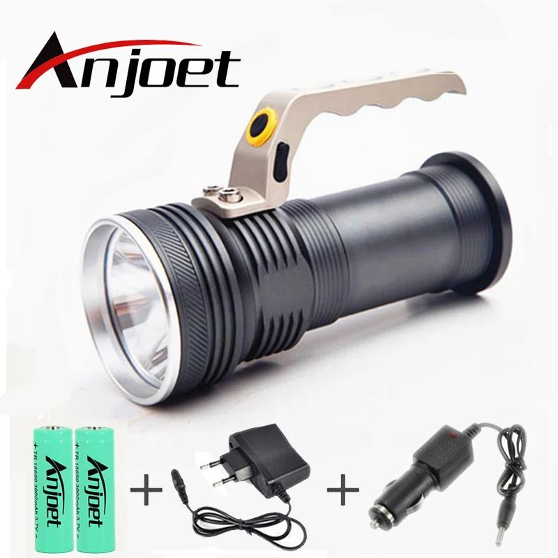 Anjoet Q5 LED Flashlight Lamp Torch camping light Lamp miner\'s lamp spelunking Underground work+18650 Battery+ Charger