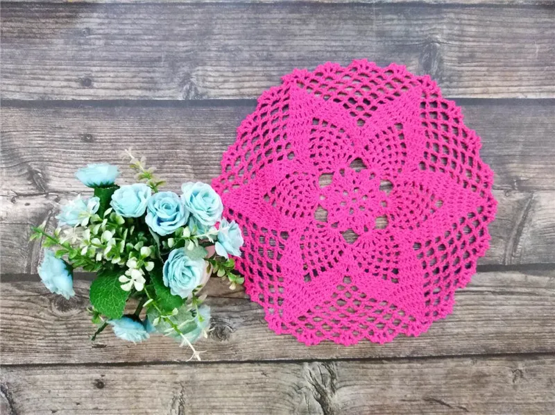 25CM Round Vintage Cotton Lace Wedding Doily Handmade Crochet Table Placemat Cloth Kitchen Coffee Mug Cup Coaster Pad 3Colors