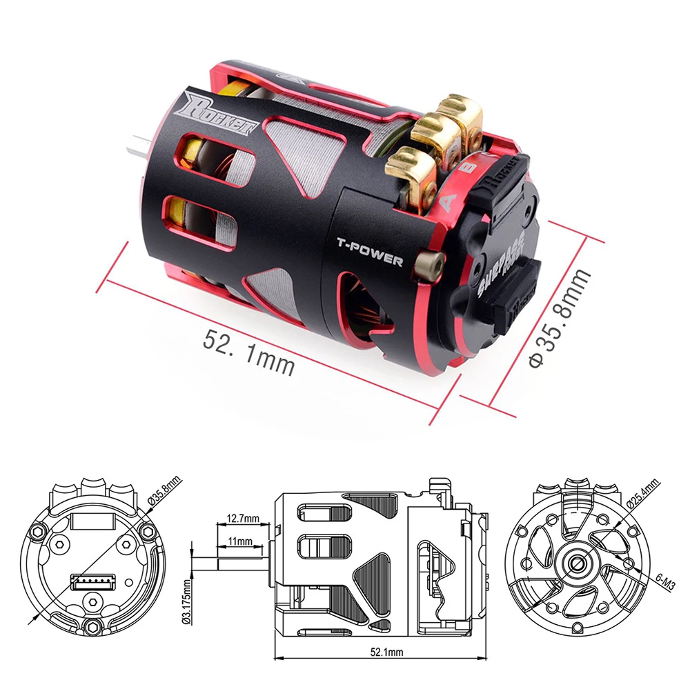 SURPASS HOBBY Rocket 540 V4S 3.5T 8.5T 10.5T 13.5T 17.5T Sensored Brushless Motor for Modified Drift Spec Stock 1/10 1/12 F1 Car