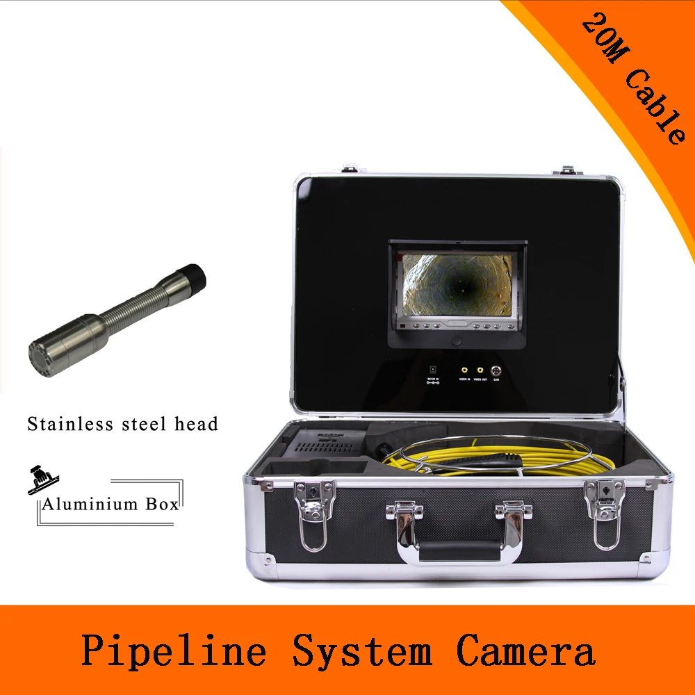 

(1 set) 20M Cable 7 inch Color Monitor Sewer Pipeline System Inspection Camera HD 1100TVL line Night version Endoscope Lens