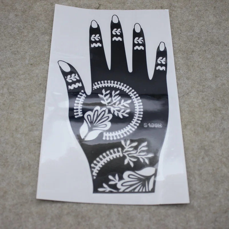 10pcs Hand Henna Tattoo Stencils For Body Paint,Flower Glitter Airbrush Mehndi Henna Tatoo Templates Large Stencil 21*12cm