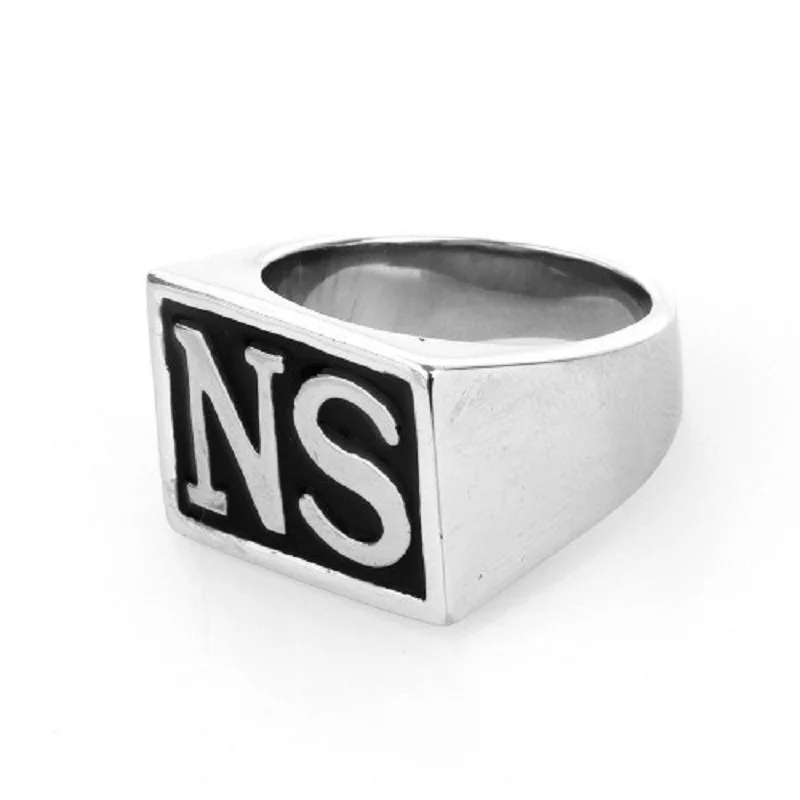 NS Men\'s Gothic Biker SONS Ring Signet 316L Stainless Steel Silver color Tone Men\'s Jewelry