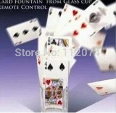 Card Fountain From Glass Cup Remote Control Magic Tricks Find Select Card Magie Stage Illusions Gimmick Props Mentalism Comedy